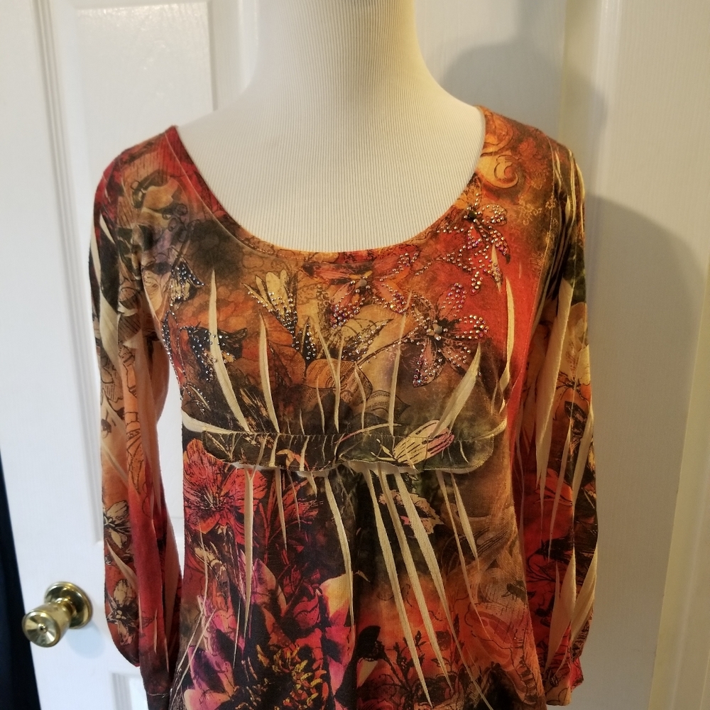Women's 3/4 sleeve boho top